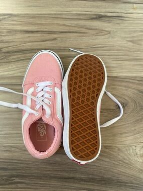 Vans Pink Canvas Old Skool Sneakers with White Stripe